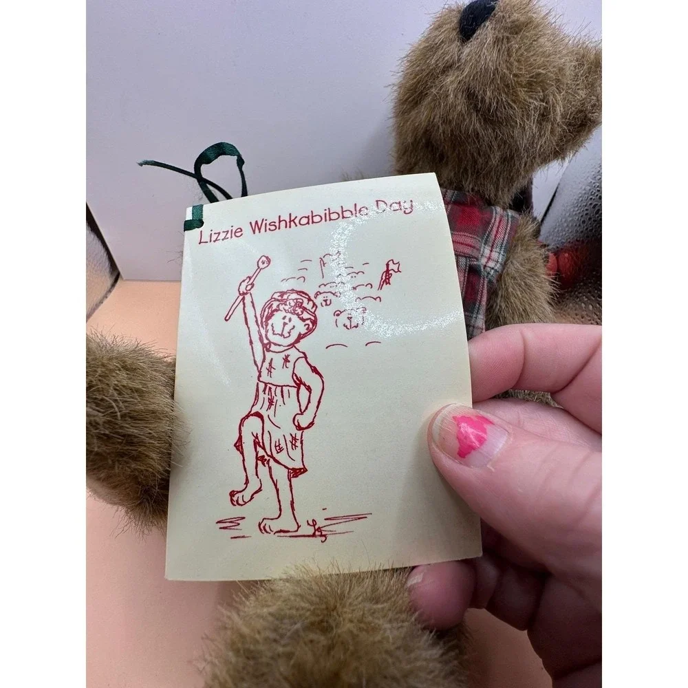 Boyds Bears Lizzie Wishkabibble Plush Bear 50002 Plaid Dress Corduroy Hat 2000